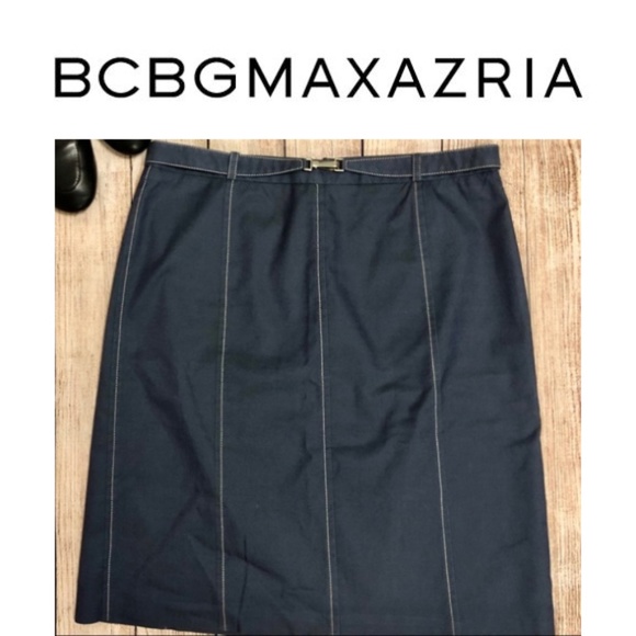 BCBGMaxAzria Dresses & Skirts - BCBGMaxAzria belted denim pencil skirt size 8 90s